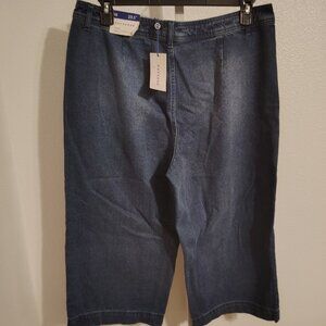 Popsugar Cropped Wide Leg Jeans Size 18 NWT High Rise Cotton 23.5 " Inseam
